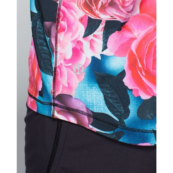 LULULEMON Lightened Up Singlet Size 6 Secret Garden / Black - Picture 5 of 11